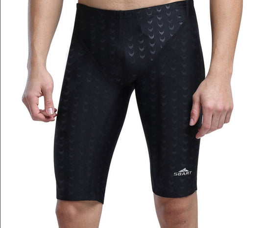 SBART Men's Lycra Rash Guards Pants Shark Skin Competitive Beach Shorts Jammers