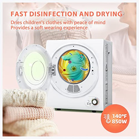Euhomy 110V Portable Clothes Dryer 850W Compact Laundry Dryers 1.5 cu.ft Front