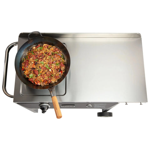 Cuisinart 锟斤拷 Outdoor Wok Station, 50,000 BTU Propane Outdoor Wok Burner w Prep Table, 14锟芥�锟斤拷 Carbon Steel Wok for Stir Fry, Searing, BBQ 锟斤拷 Black