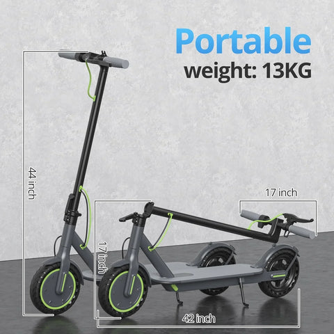 Electric Scooter - 8.5" Solid Tires, 350W Motor, Up to 19 MPH and 21-23 Miles Long-Range Portable Foldable Commuting Scooter for Adults with Double Braking System and App