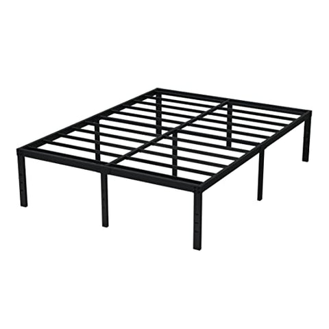 EMODA Queen Bed Frame No Box Spring Needed 18 Inch Heavy Duty Metal Tall Platform Bed Frame