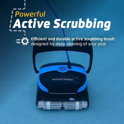 Dolphin Nautilus CC Plus Wi-Fi Automatic Robotic Pool Vacuum Cleaner, Always Cleaning, Never Charging, with Wall Climbing Scrubber Brush, Ideal for In-Ground Pools up to 50 FT in Length