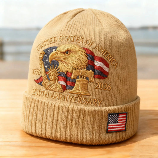 Eagle and Liberty - USA 250th Anniversary Winter Warm Knit Beanie