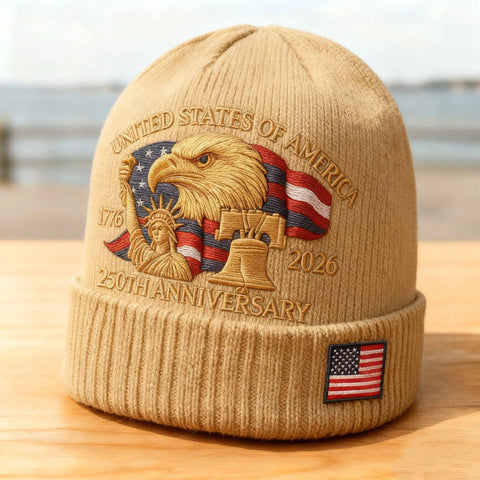 Eagle and Liberty - USA 250th Anniversary Winter Warm Knit Beanie