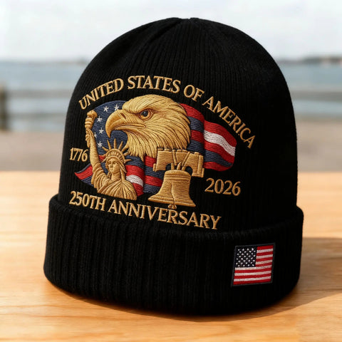 Eagle and Liberty - USA 250th Anniversary Winter Warm Knit Beanie