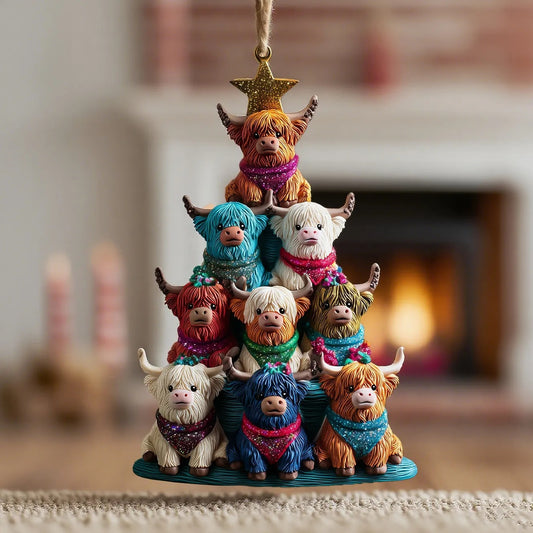 Highland Cow Christmas Tree Ornament
