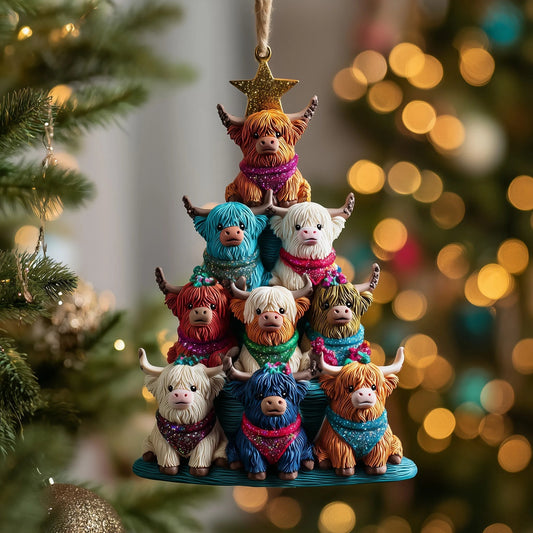 Highland Cow Christmas Tree Ornament