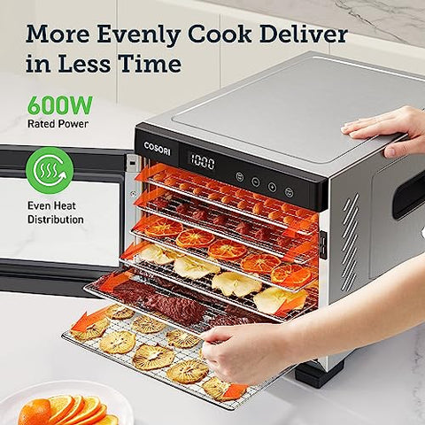 COSORI Food Dehydrator for Jerky, Large Drying Space with 6.48ft², 600W Dehydrated Dryer