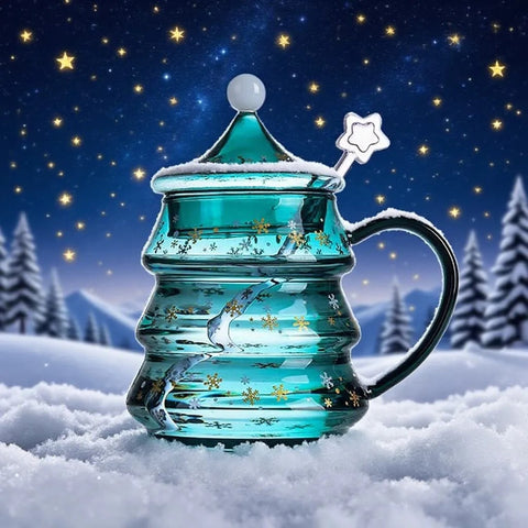 Christmas Tree Shaped Glass Mug