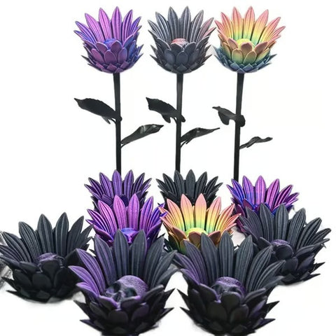 Forbidden Sunflower – Gothic Skull Bloom Decor