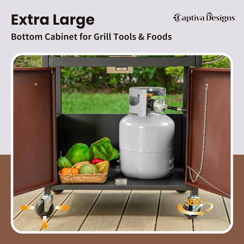 Burner Propane Gas BBQ Grill with Side Burner & Porcelain-Enameled Cast Iron Grates, 42,000 BTU Output Stainless Steel Grill for Outdoor Cooking Kitchen and Patio Backyard Barbecue-Captiva