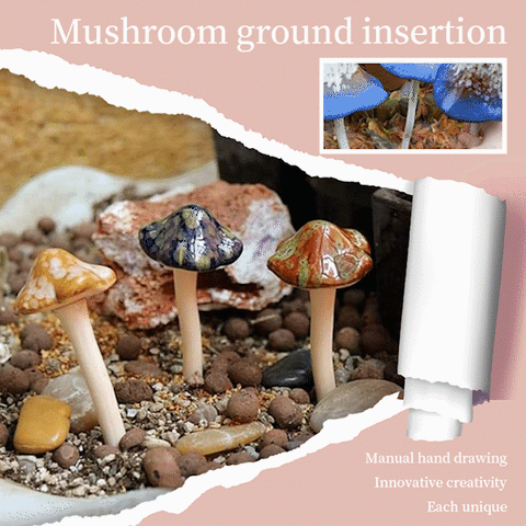 Ceramic Mushrooms Figurine Set of 4