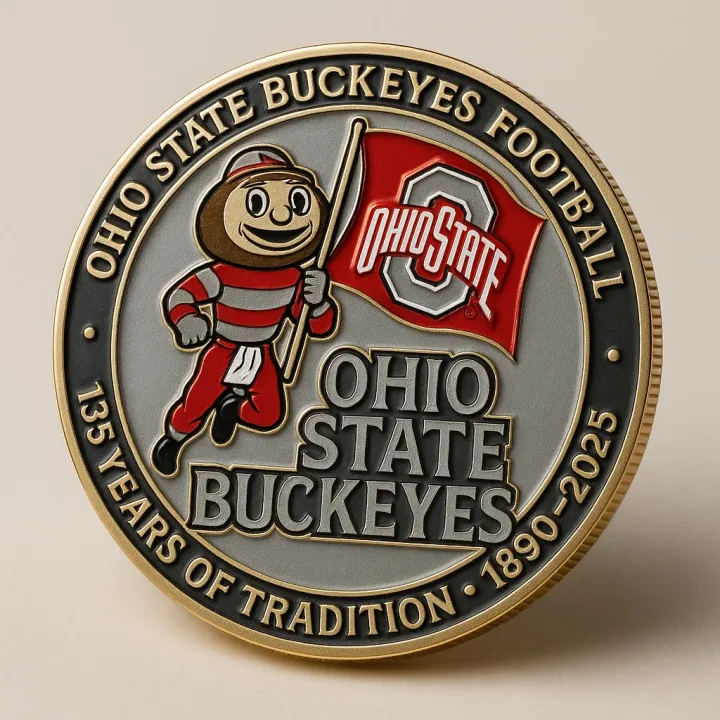 Ohio State Buckeyes 135th Anniversary Football Coin (1890–2025)