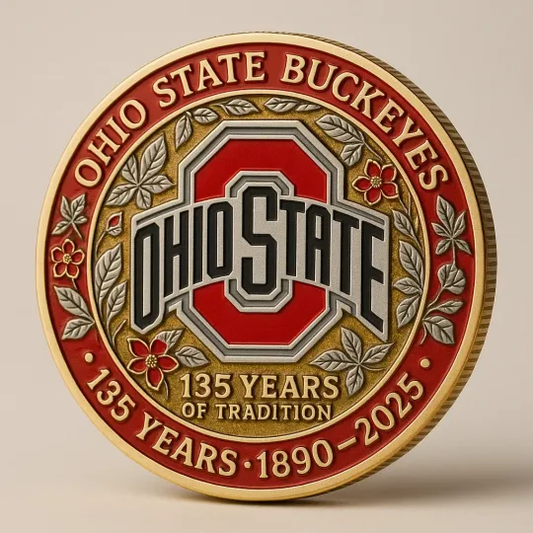 Ohio State Buckeyes 135th Anniversary Football Coin (1890–2025)