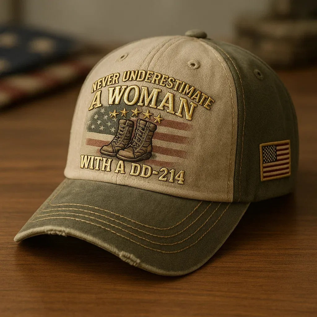 Never Underestimate a Woman with a DD-214 Cap