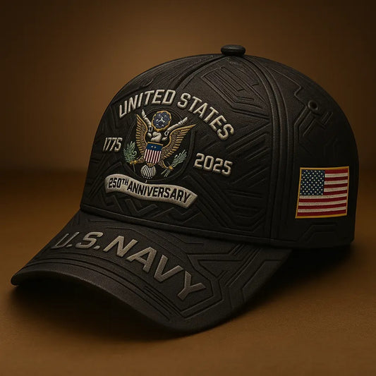 U.S. Navy 250th Anniversary Hat – 1775–2025 Veterans Tribute Cap