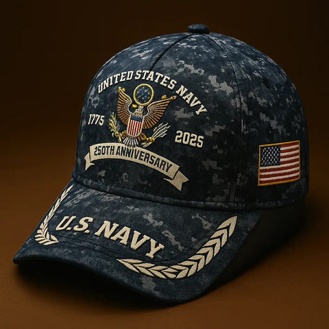 U.S. Navy 250th Anniversary Hat – 1775–2025 Veterans Tribute Cap