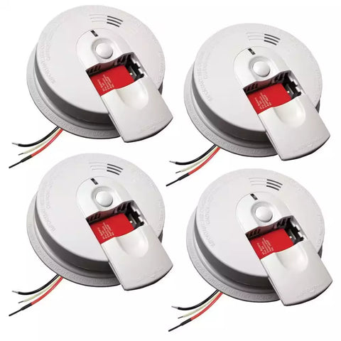 Pack Hardwired Smoke Alarm with Ionization Sensor, 120V AC, 9V Battery Backup