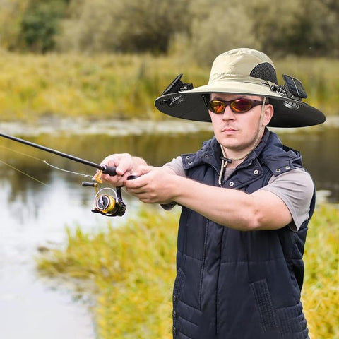 Dual Fan Sun Hat with Solar Charging