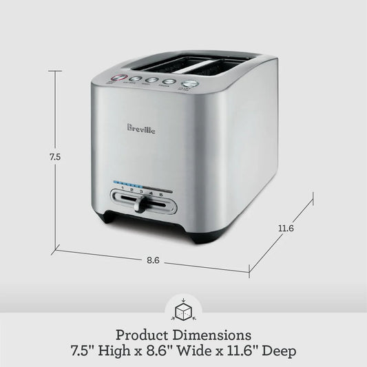 Breville Die-Cast Smart Toaster, 2-Slice, Brushed Stainless Steel