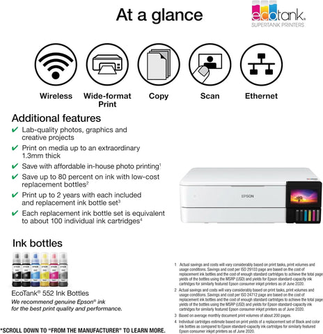 Ecotank ET-8550 Wireless Wide-Format All-In-One Printer