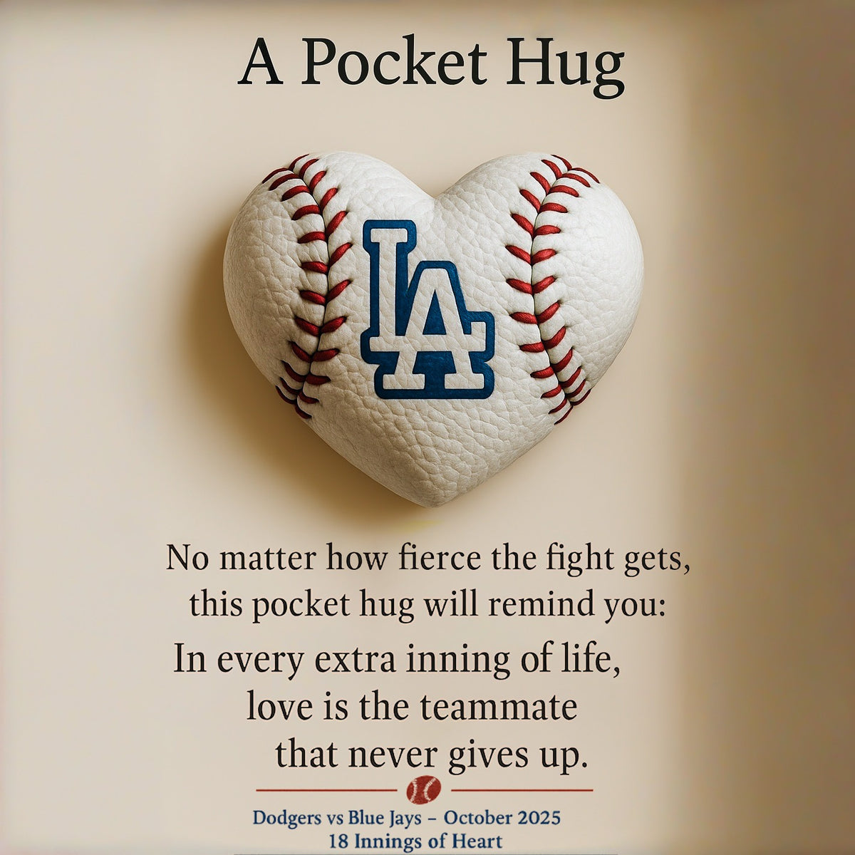A Pocket Hug — Dodgers “18 Innings of Heart” Edition