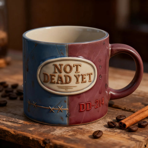 "NOT DEAD YET" Two-Tone Retro Ceramic Mug