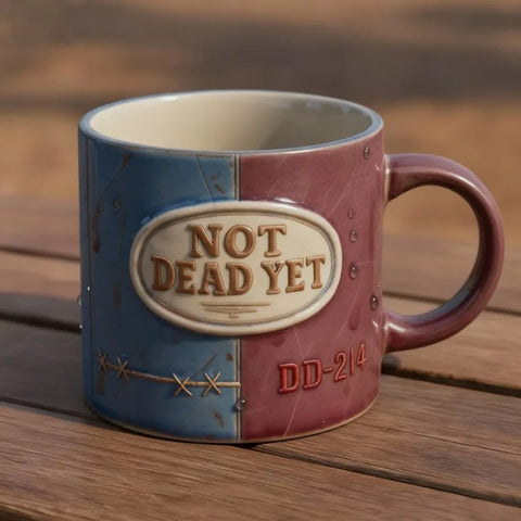 "NOT DEAD YET" Two-Tone Retro Ceramic Mug