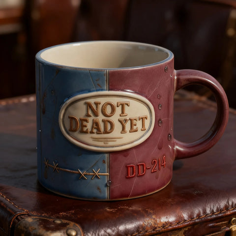 "NOT DEAD YET" Two-Tone Retro Ceramic Mug