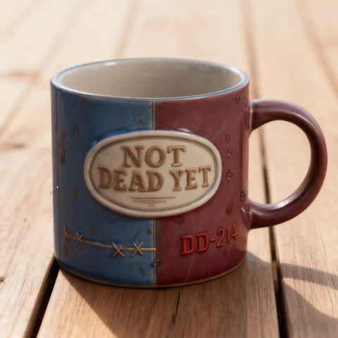 "NOT DEAD YET" Two-Tone Retro Ceramic Mug