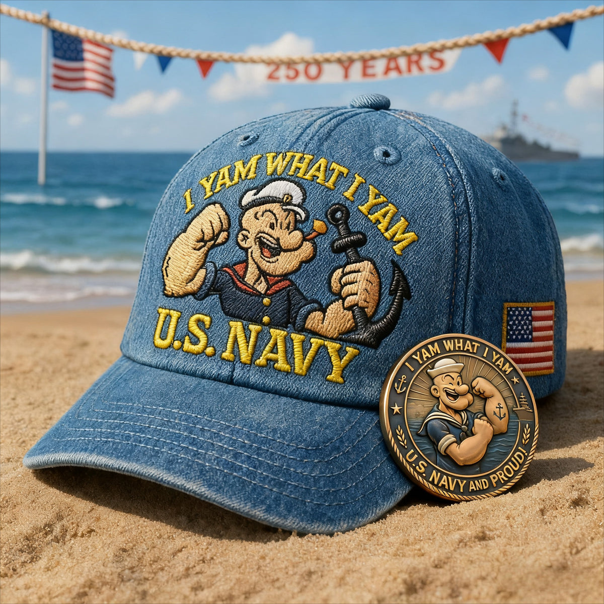 U.S. Navy Commemorative Cap & Coin – Anchor of Freedom