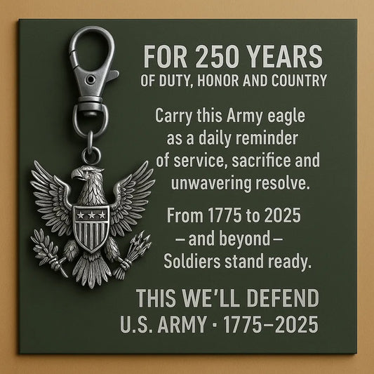 U.S. Army Eagle 250th Anniversary Keychain – This We’ll Defend