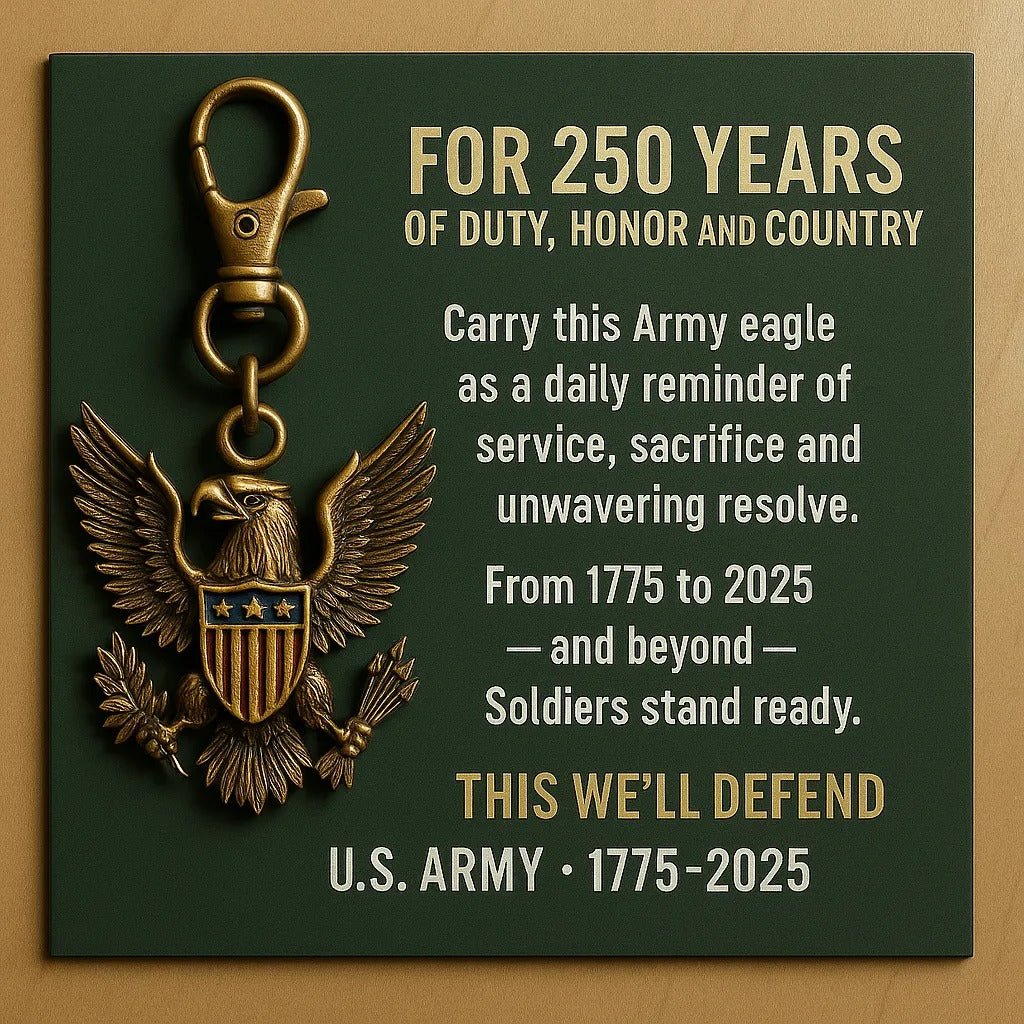 U.S. Army Eagle 250th Anniversary Keychain – This We’ll Defend
