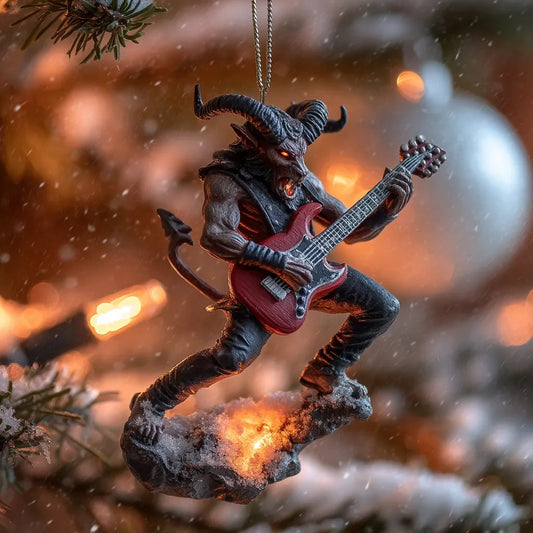 Metal Krampus Guitar Ornament