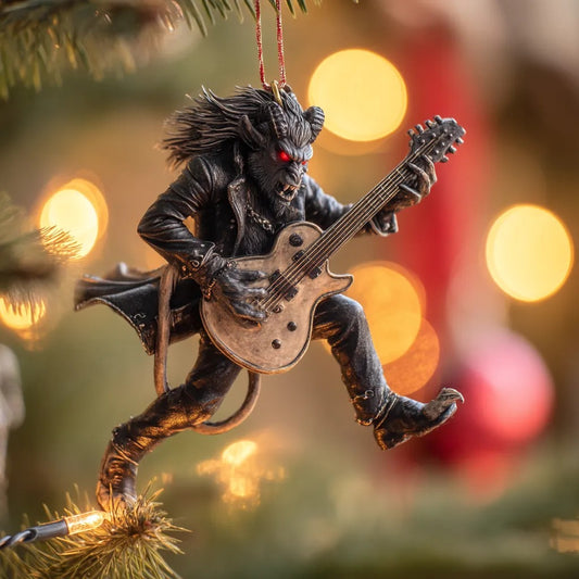 Metal Krampus Guitar Ornament