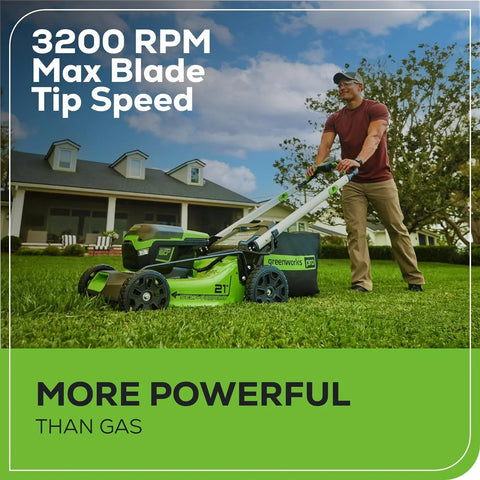 60V 21锟斤拷 Cordless (Self-Propelled) Lawn Mower , 2 x 4.0Ah Batteries and Dual Port Rapid Charger