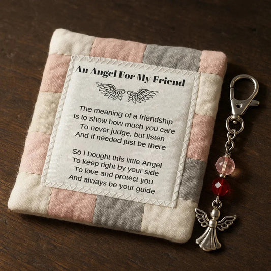 Prayer Quilt with Angel Keychain