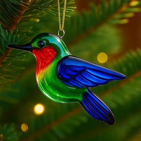 Fused Glass Birds Ornament