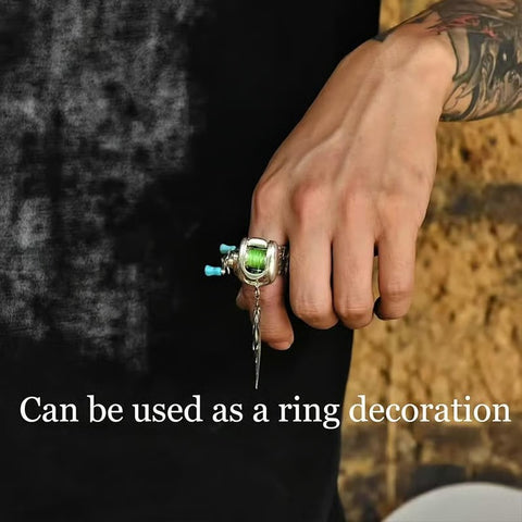 Mini Baitcasting Fishing Reel Pendant and Ring Set