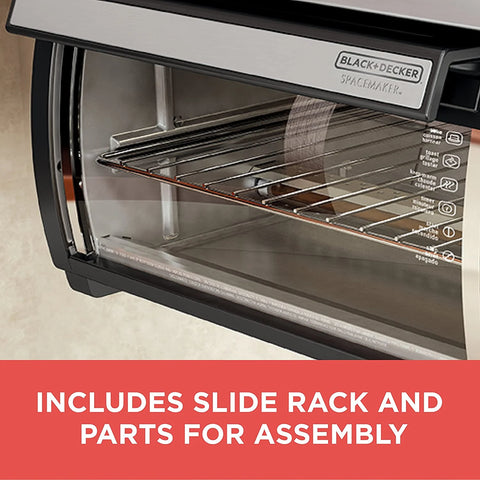 BLACK+DECKER SpaceMaker Under-Counter Toaster Oven, Digital Controls, Black/Stainless Steel, Fits 9�测�� Pizza, TROS1000D