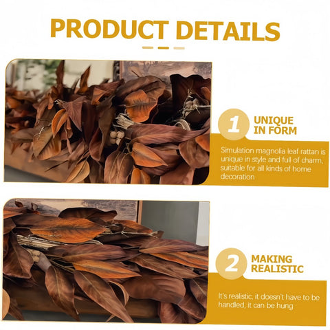 Brown Magnolia Leaf Garland