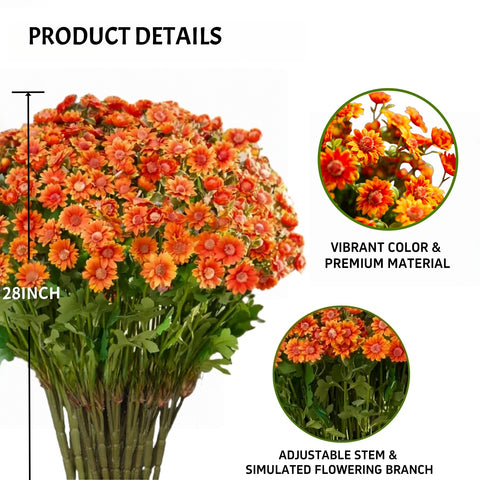 Artificial Outdoor Sunset Mums Flowers