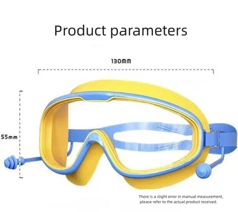 HD Children's Large Frame Waterproof and Anti-fog Swimming Goggles