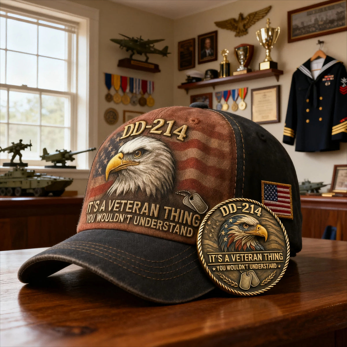 “DD-214: It’s a Veteran Thing” Commemorative Cap & Coin Set