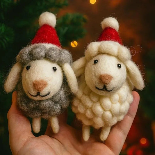 Handmade Wool Felt Sheep Ornaments