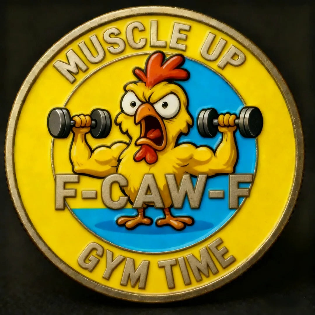 “MUSCLE UP – F-CAW-F GYM TIME” Coin