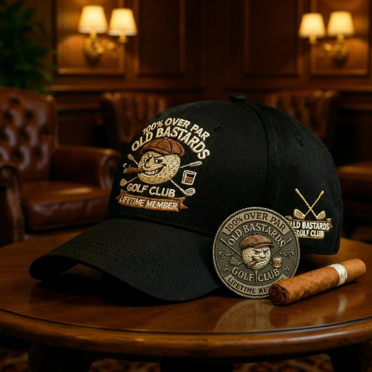 “OLD BASTARDS GOLF CLUB” Baseball Cap & Coin