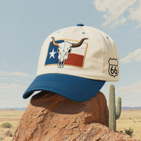 Route 66: America’s Highway, Stitched Into Every Cap