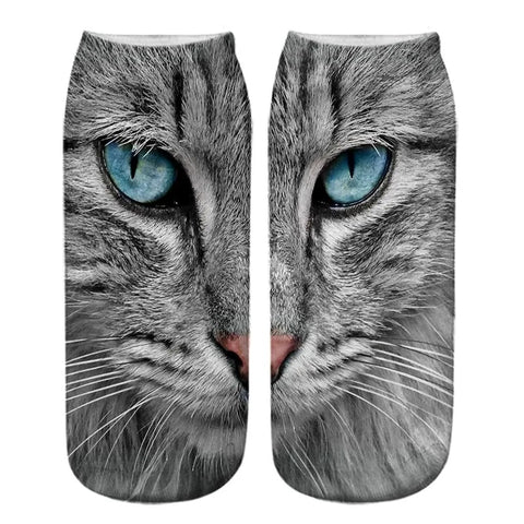 Realistic Cat Face Socks