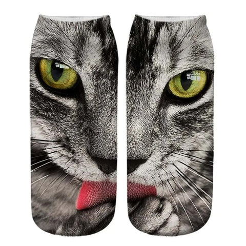 Realistic Cat Face Socks